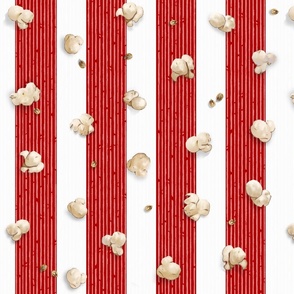 Popcorn on Box & Light Stripes | Red #B10000