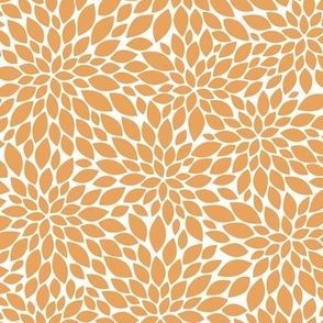 Dahlia Blossom Pattern - Butterscotch and White