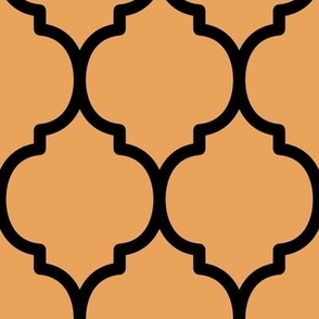 Extra Large Moroccan Tile Pattern - Butterscotch and Black