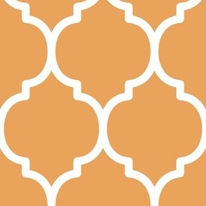 Extra Large Moroccan Tile Pattern - Butterscotch and White