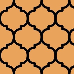 Large Moroccan Tile Pattern - Butterscotch and Black