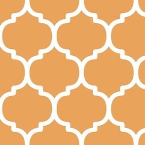 Large Moroccan Tile Pattern - Butterscotch and White