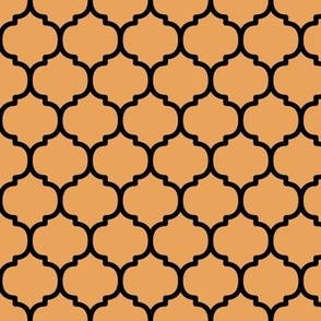 Moroccan Tile Pattern - Butterscotch and Black