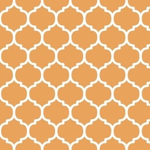 Moroccan Tile Pattern - Butterscotch and White