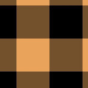 Extra Jumbo Gingham Pattern - Butterscotch and Black