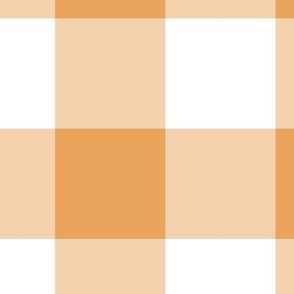 Extra Jumbo Gingham Pattern - Butterscotch and White