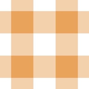 Jumbo Gingham Pattern - Butterscotch and White