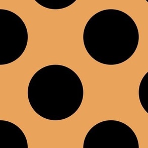 Large Polka Dot Pattern - Butterscotch and Black