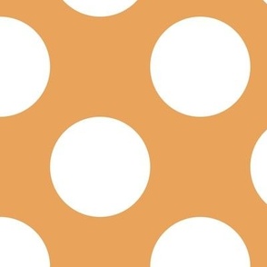 Large Polka Dot Pattern - Butterscotch and White