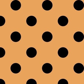 Big Polka Dot Pattern - Butterscotch and Black