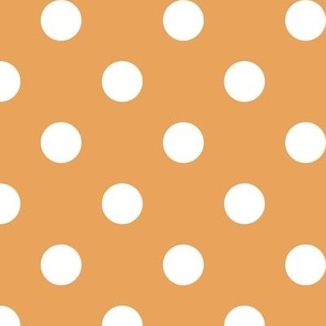 Big Polka Dot Pattern - Butterscotch and White