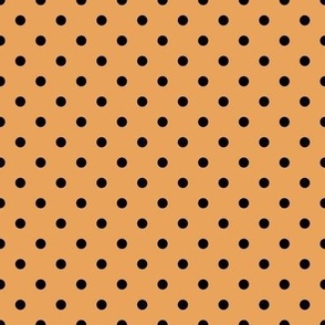Small Polka Dot Pattern - Butterscotch and Black