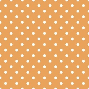 Small Polka Dot Pattern - Butterscotch and White