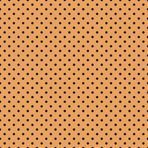 Tiny Polka Dot Pattern - Butterscotch and Black