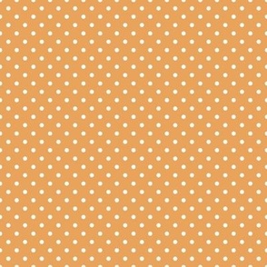 Tiny Polka Dot Pattern - Butterscotch and White