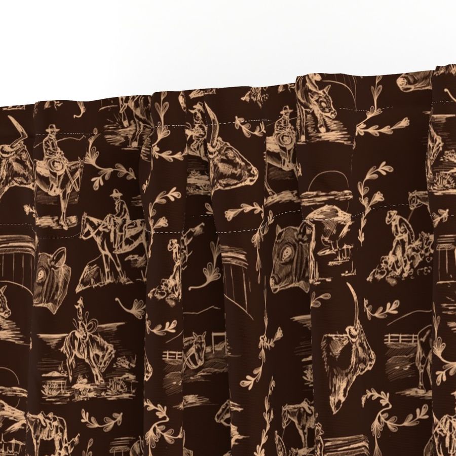 Cowgirl's Western Toile - Chocolate