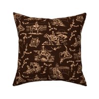 Cowgirl's Western Toile - Chocolate