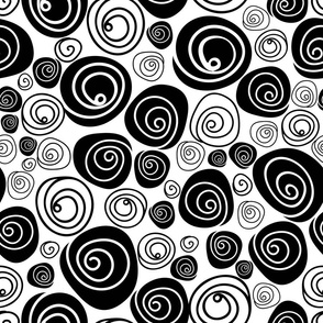 Simple black and white rose pattern