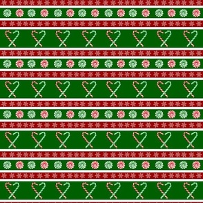 Winter Peppermint Stripes green and red
