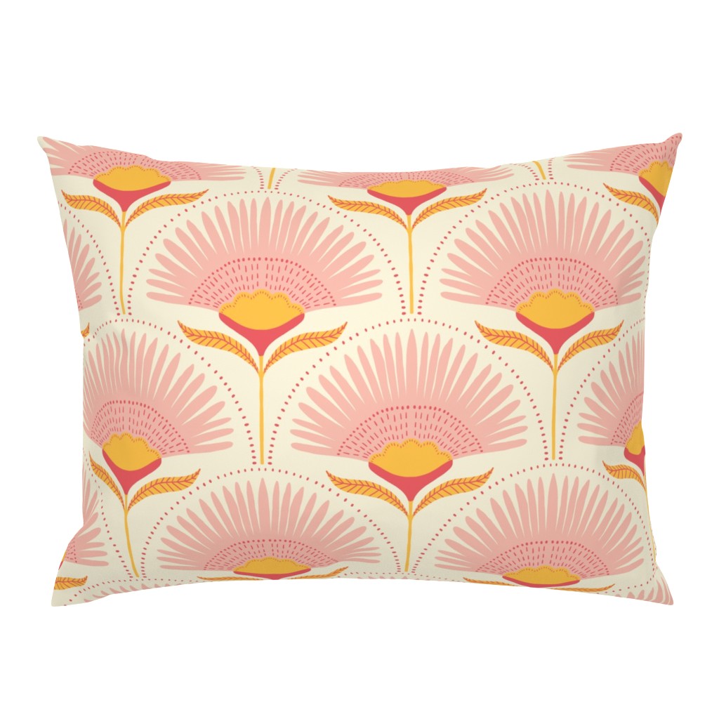 large - aara palm floral - natural/pink