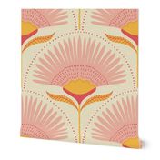 large - aara palm floral - natural/pink