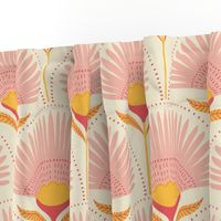 large - aara palm floral - natural/pink