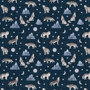 The mountains howl once more - navy blue - small scale