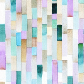 Modern Watercolor Stripe – Teal & Lilac (L)