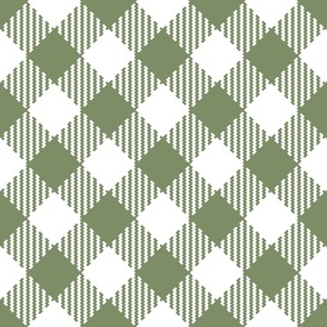 Gingham diagonal sage green large