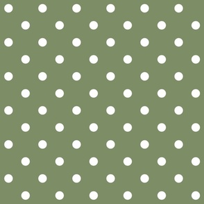 Sage Green white polka dots