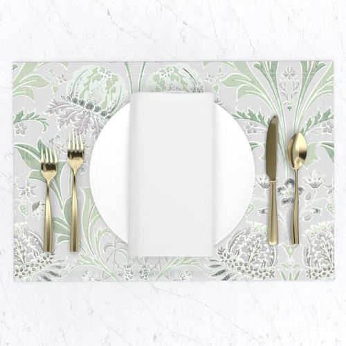 Artichoke Floral French Country Lavender and Green