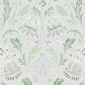 Artichoke Floral French Country Lavender and Green