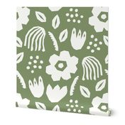 Sage Green Matisse paper cutouts flowers