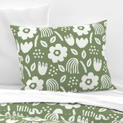 Sage Green Matisse paper cutouts flowers