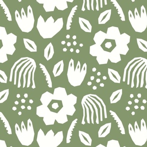 Sage Green Matisse paper cutouts flowers