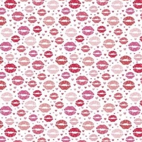 Kiss Lipstick // Small Scale // White Backgound // Valentine Day // Woman Kiss // Hearts //