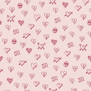 hearts // beige background // small scale