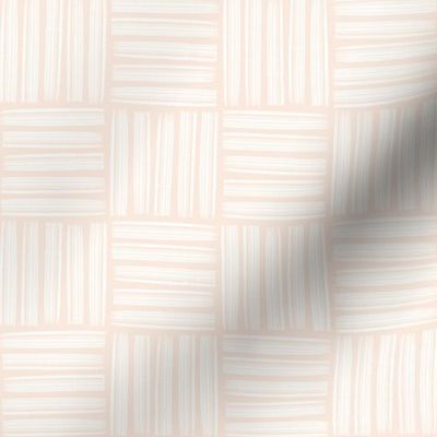 SMALL MCM Crosshatch Checker plate - white on pale peach