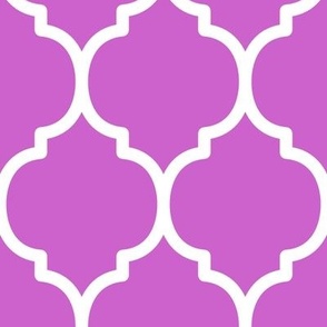Extra Large Moroccan Tile Pattern - Fuchsia and White