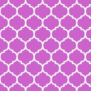 Moroccan Tile Pattern - Fuchsia and White
