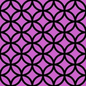 Interlocked Circle Pattern - Fuchsia and Black