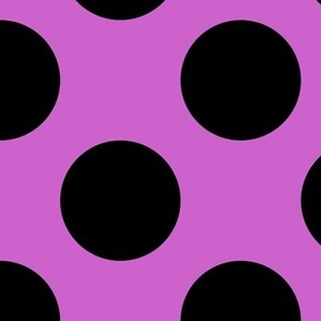 Large Polka Dot Pattern - Fuchsia and Black