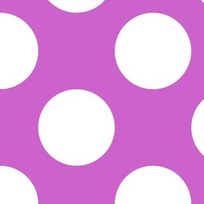 Large Polka Dot Pattern - Fuchsia and White