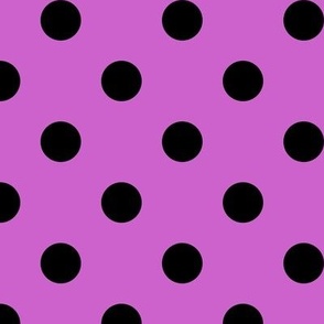 Big Polka Dot Pattern - Fuchsia and Black