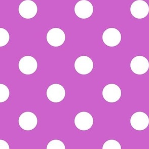 Big Polka Dot Pattern - Fuchsia and White