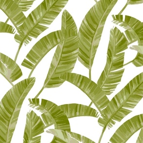 Modern Painterly Tropical Palm Leaf  - evergreen