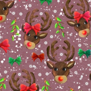 Christmas Reindeer soft plum