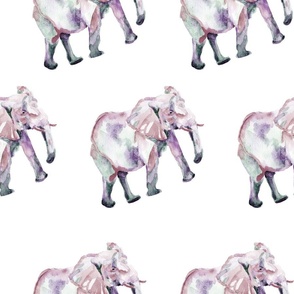 Elephant - lavender and green 