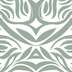 Abstract Zebra Pattern Green and White