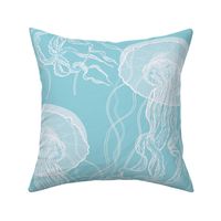 cozy jelly fish pastel green and white